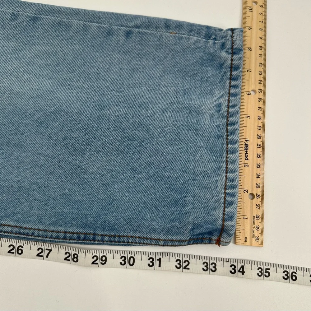 True Religion Jeans RICKY Relaxed Straight Mens 40 No Flap Light Blue Denim READ